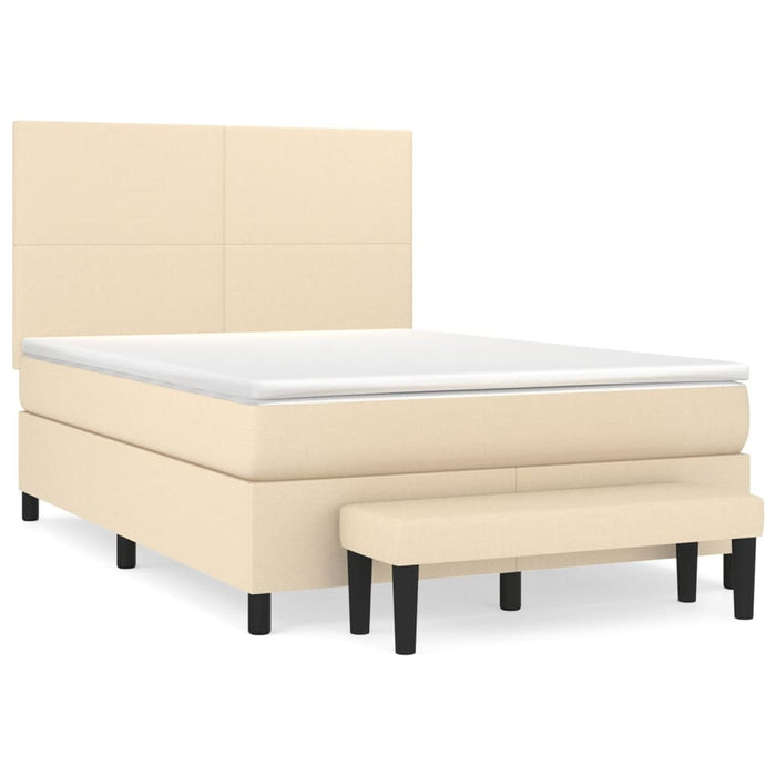 Pat continental cu saltea, crem, 140x200 cm, material textil - WALTI WALTI