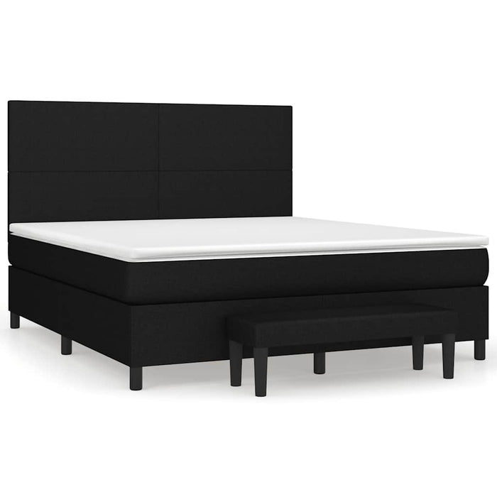 Pat box spring cu saltea, negru, 160x200 cm, textil - WALTI WALTI