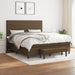 Pat box spring cu saltea, maro închis, 160x200 cm, textil - WALTI WALTI