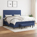 Pat continental cu saltea, albastru, 160x200cm, material textil - WALTI WALTI