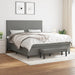 Pat box spring cu saltea, gri închis, 180x200 cm, textil - WALTI WALTI