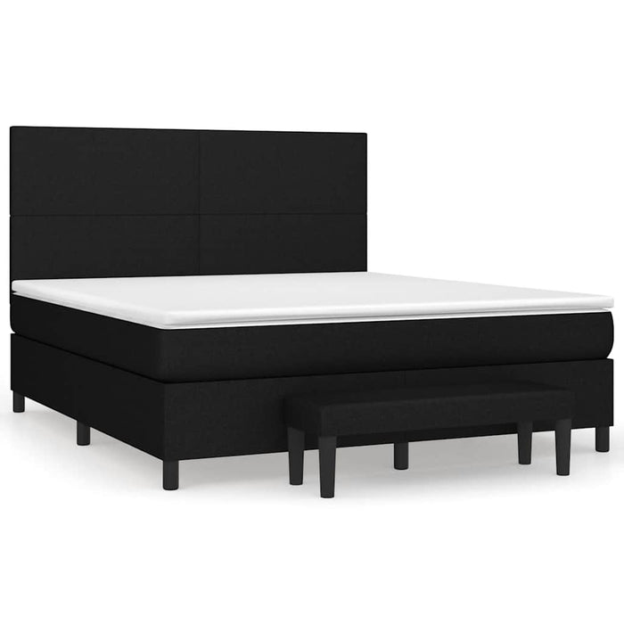 Pat box spring cu saltea, negru, 180x200 cm, catifea - WALTI WALTI