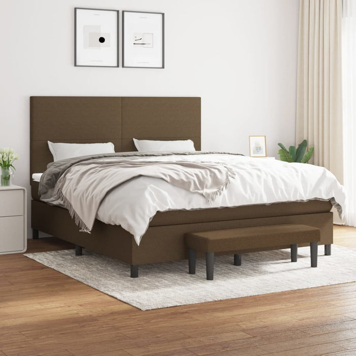 Pat continental cu saltea maro închis 180x200cm material textil - WALTI WALTI