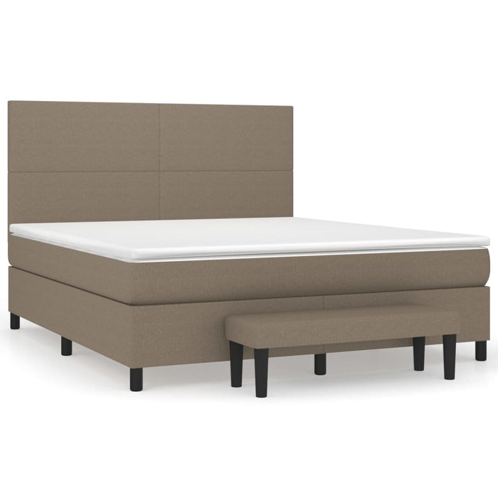 Pat continental cu saltea, gri taupe, 180x200 cm, textil - WALTI WALTI