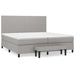 Pat box spring cu saltea, gri deschis, 200x200 cm, textil - WALTI WALTI