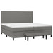 Pat box spring cu saltea, gri închis, 200x200 cm, textil - WALTI WALTI