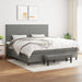 Pat box spring cu saltea, gri închis, 200x200 cm, textil - WALTI WALTI