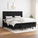 Pat box spring cu saltea, negru, 200x200 cm, textil - WALTI WALTI