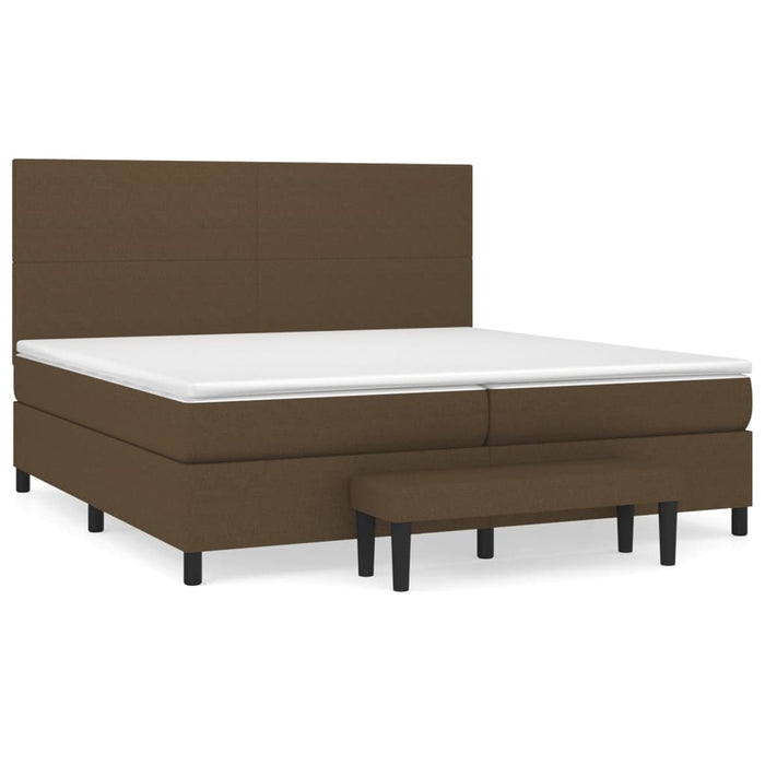Pat box spring cu saltea, maro închis, 200x200 cm, textil - WALTI WALTI