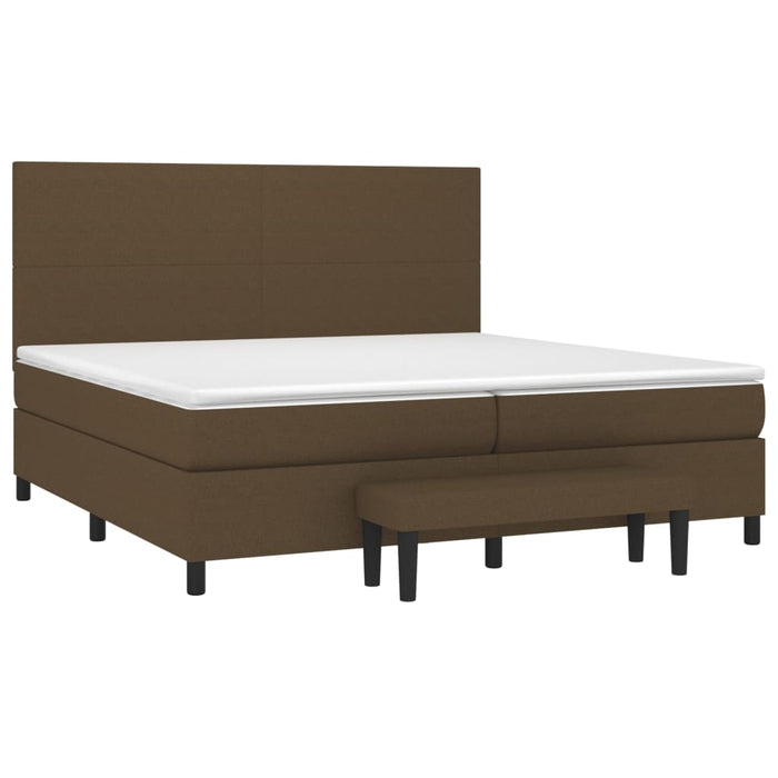 Pat box spring cu saltea, maro închis, 200x200 cm, textil - WALTI WALTI