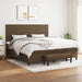 Pat box spring cu saltea, maro închis, 200x200 cm, textil - WALTI WALTI