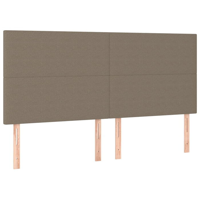 Pat box spring cu saltea, gri taupe, 200x200 cm, textil WALTI