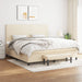 Pat box spring cu saltea, crem, 200x200 cm, textil - WALTI WALTI
