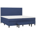 Pat box spring cu saltea, albastru, 200x200 cm, textil - WALTI WALTI