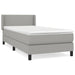 Pat box spring cu saltea, gri deschis, 90x190 cm, textil - WALTI WALTI