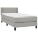 Pat box spring cu saltea, gri deschis, 90x190 cm, textil - WALTI WALTI