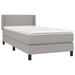 Pat box spring cu saltea, gri deschis, 90x200 cm, textil - WALTI WALTI
