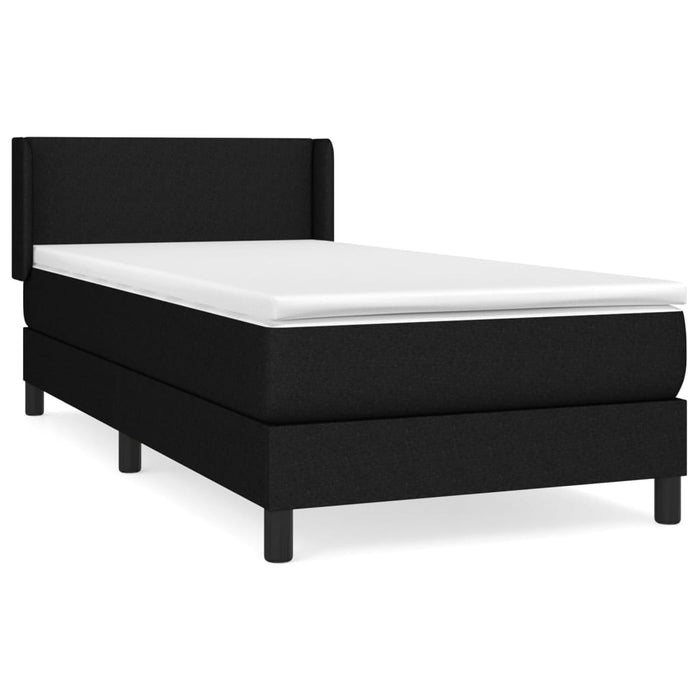 Pat box spring cu saltea, negru, 90x200 cm, textil - WALTI WALTI