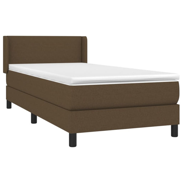 Pat box spring cu saltea, maro închis, 100x200 cm, textil - WALTI WALTI