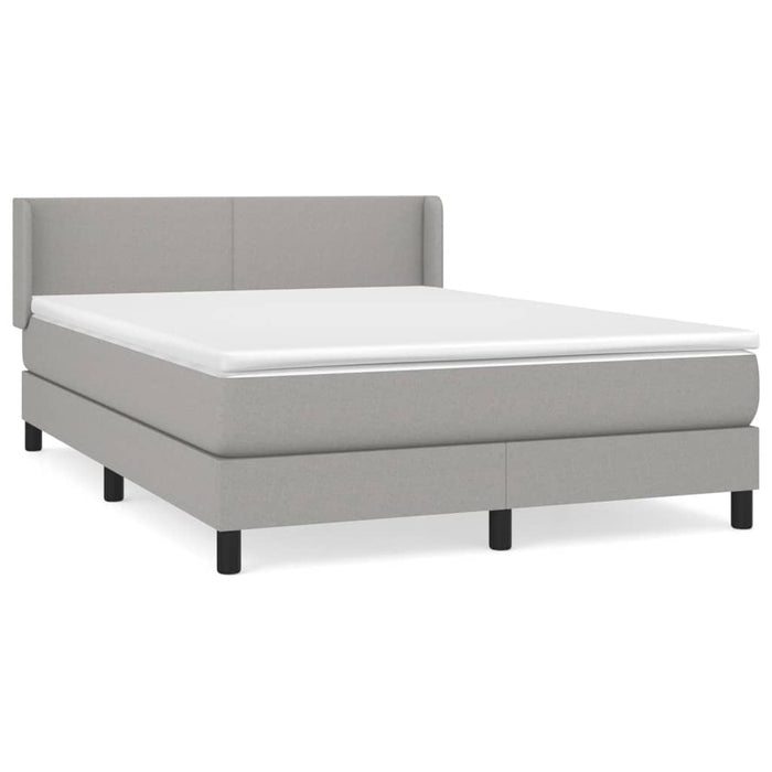 Pat box spring cu saltea, gri deschis, 140x190 cm, textil - WALTI WALTI