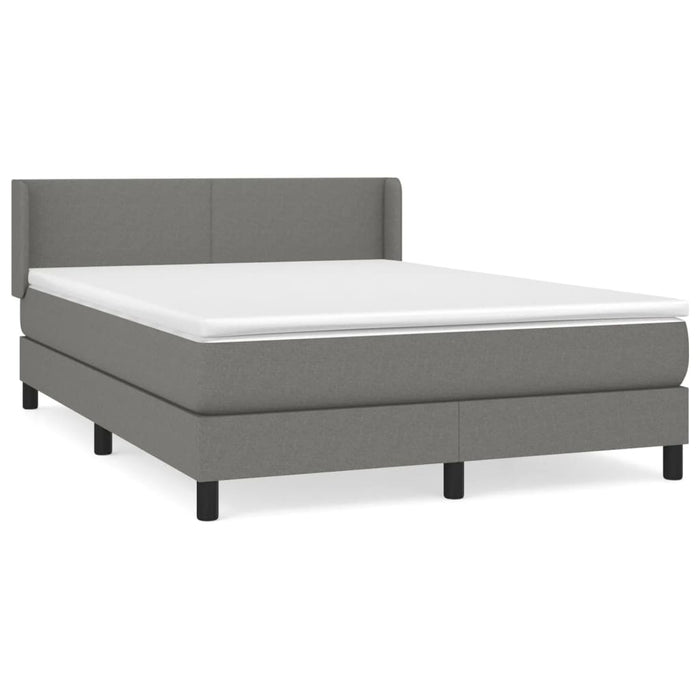 Pat box spring cu saltea, gri închis, 140x190 cm, textil - WALTI WALTI