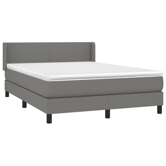 Pat box spring cu saltea, gri închis, 140x190 cm, textil - WALTI WALTI