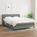 Pat box spring cu saltea, gri închis, 140x190 cm, textil - WALTI WALTI