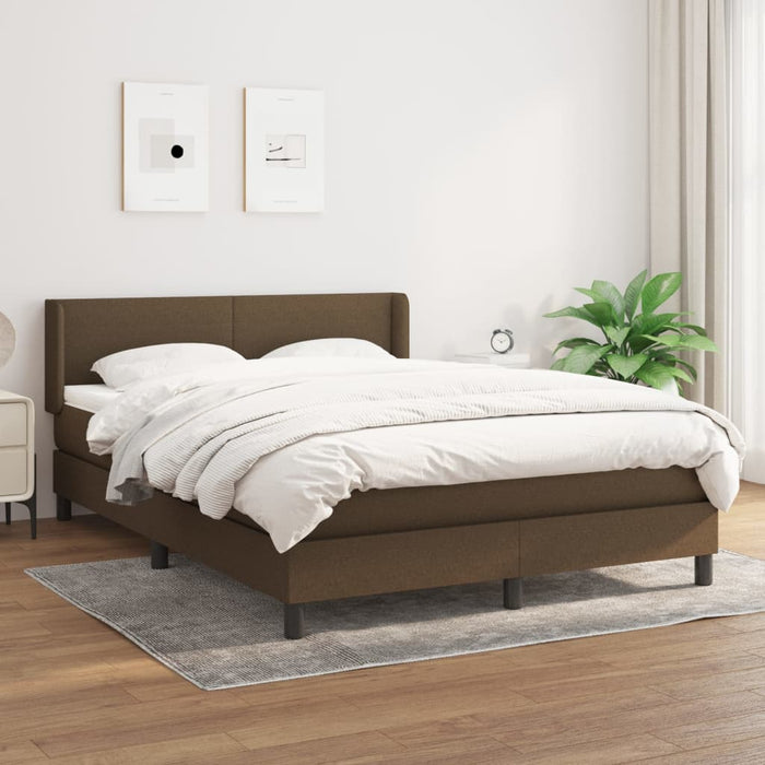 Pat continental cu saltea, maro închis, 140x200 cm, textil - WALTI WALTI