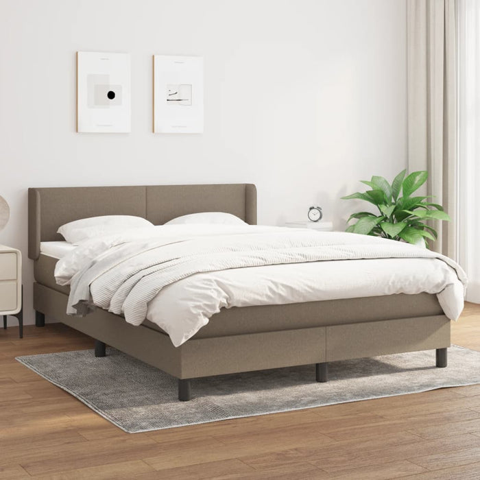 Pat continental cu saltea gri taupe 140x200 cm material textil - WALTI WALTI