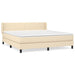 Pat box spring cu saltea, crem, 160x200 cm, material textil - WALTI WALTI