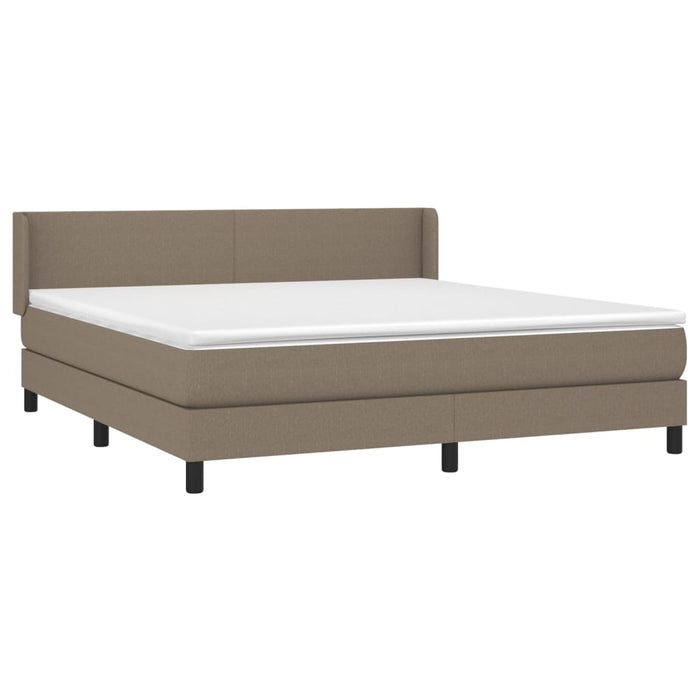 Pat continental cu saltea, gri taupe, 180x200 cm, textil - WALTI WALTI