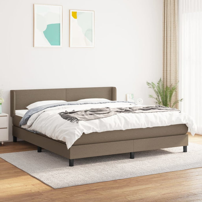 Pat continental cu saltea, gri taupe, 180x200 cm, textil - WALTI WALTI