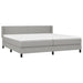 Pat box spring cu saltea, gri deschis, 200x200 cm, textil - WALTI WALTI