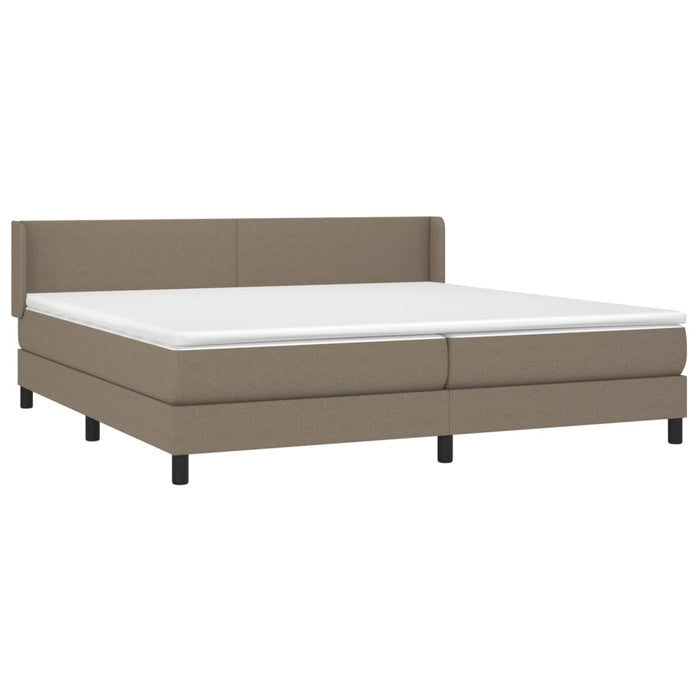 Pat box spring cu saltea, gri taupe, 200x200 cm, textil - WALTI WALTI