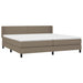 Pat box spring cu saltea, gri taupe, 200x200 cm, textil - WALTI WALTI