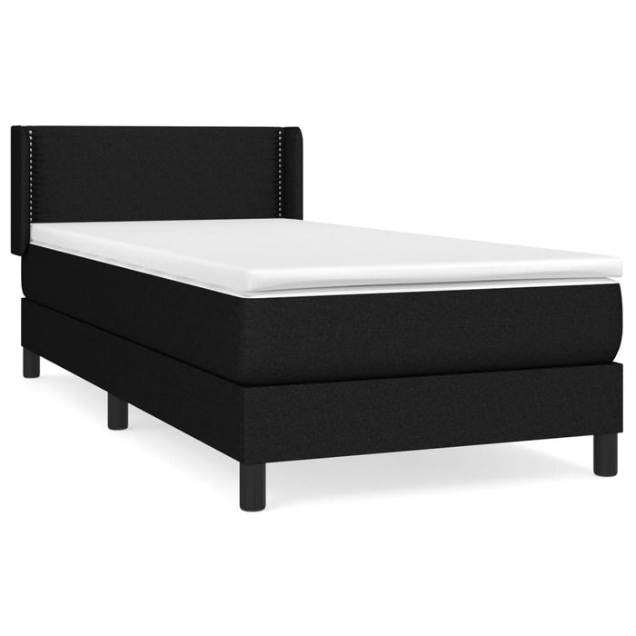 Pat box spring cu saltea, negru, 90x190 cm, textil - WALTI WALTI