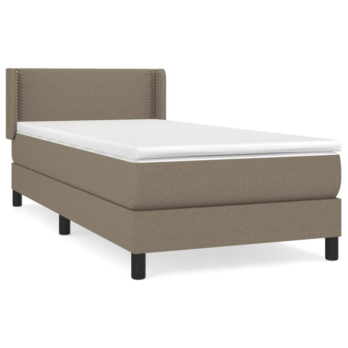 Pat box spring cu saltea, gri taupe, 90x200 cm, textil - WALTI WALTI