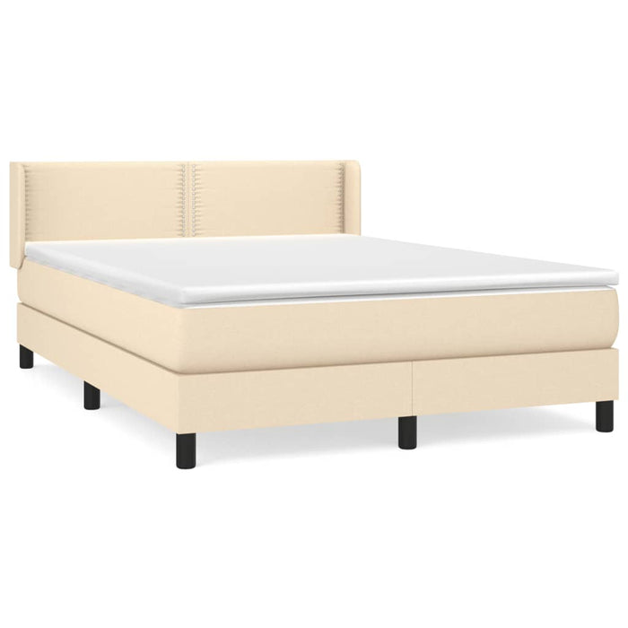 Pat box spring cu saltea, crem, 140x200 cm, textil - WALTI WALTI