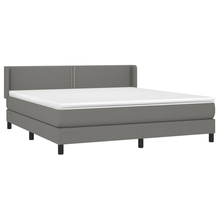 Pat box spring cu saltea, gri închis, 180x200 cm, textil - WALTI WALTI