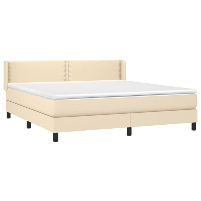 Pat continental cu saltea, crem, 180x200 cm, textil - WALTI WALTI
