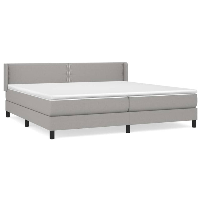 Pat box spring cu saltea, gri deschis, 200x200 cm, textil - WALTI WALTI