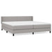 Pat box spring cu saltea, gri deschis, 200x200 cm, textil - WALTI WALTI