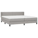 Pat box spring cu saltea, gri deschis, 200x200 cm, textil - WALTI WALTI