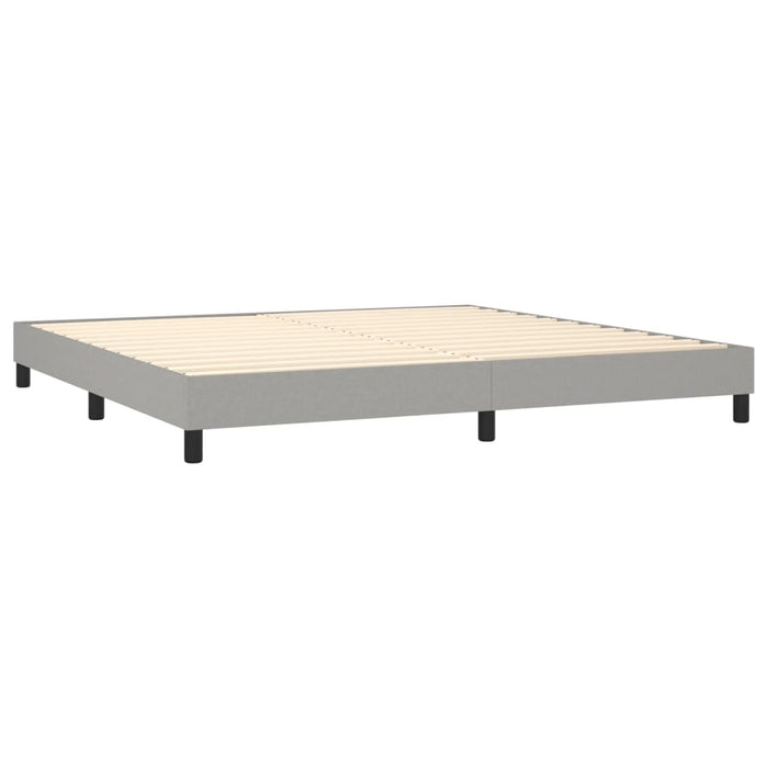 Pat box spring cu saltea, gri deschis, 200x200 cm, textil - WALTI WALTI