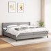 Pat box spring cu saltea, gri deschis, 200x200 cm, textil - WALTI WALTI