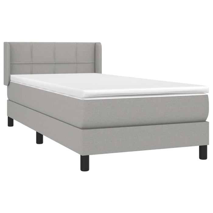 Pat continental cu saltea, gri deschis, 80x200 cm, textil WALTI