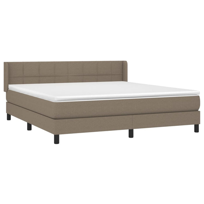 Pat box spring cu saltea, gri taupe, 160x200 cm material textil - WALTI WALTI