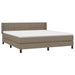 Pat box spring cu saltea, gri taupe, 160x200 cm material textil - WALTI WALTI