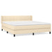 Pat box spring cu saltea, crem, 160x200 cm, material textil - WALTI WALTI