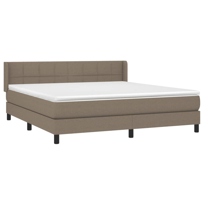 Pat continental cu saltea, gri taupe, 180x200 cm, textil - WALTI WALTI